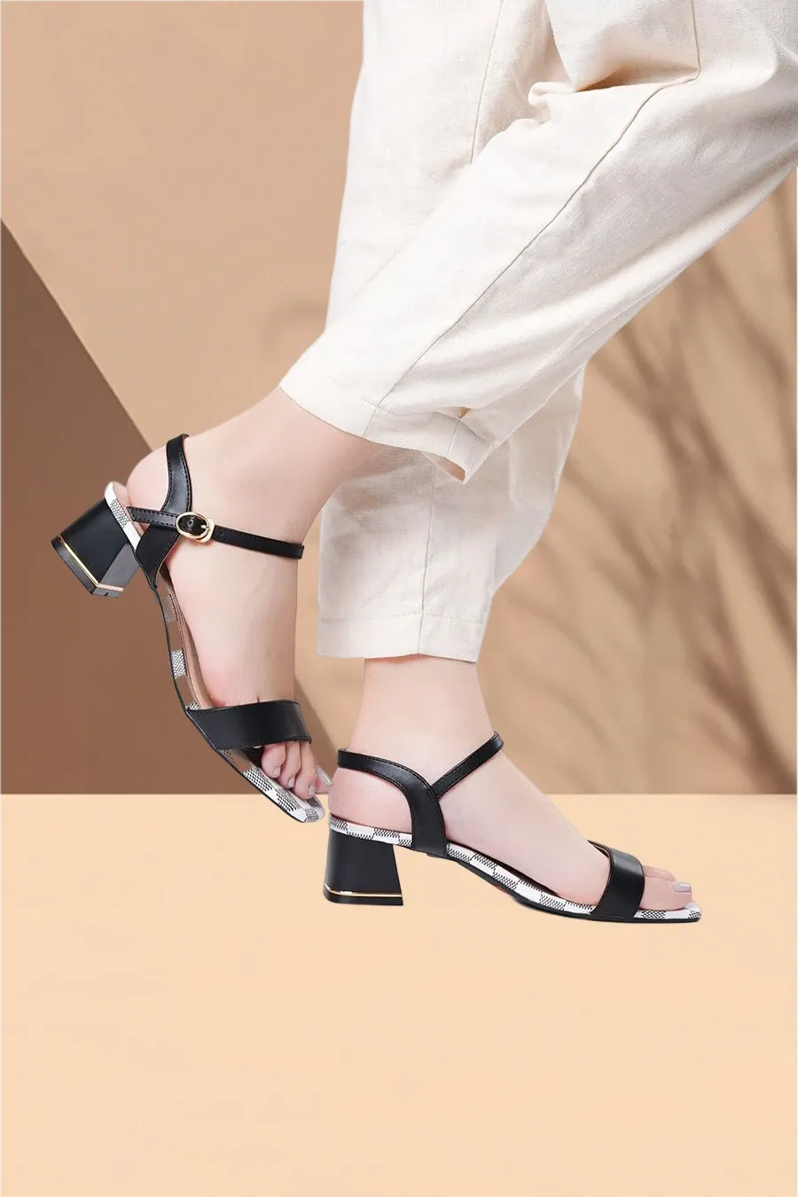 Giày sandal da PU cao cấp chống nhăn gót 5 cm GC2B0013